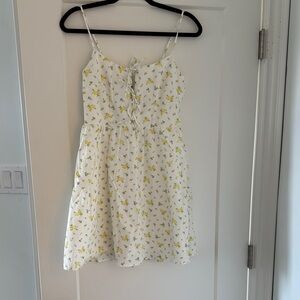 H&M White Dress with Yellow Floral Design